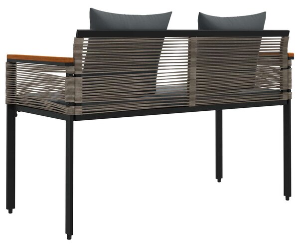 VidaXL Kerti pad Szürke és sötétszürke 117 x 54 x 74.5 cm polirattan