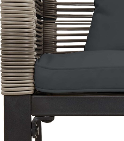 VidaXL Kerti pad Szürke és sötétszürke 117 x 54 x 74.5 cm polirattan