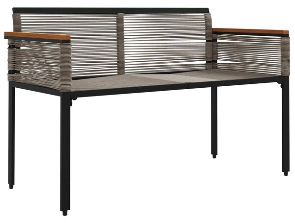 VidaXL Kerti pad Szürke és sötétszürke 117 x 54 x 74.5 cm polirattan