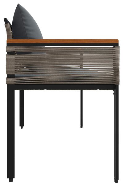 VidaXL Kerti pad Szürke és sötétszürke 117 x 54 x 74.5 cm polirattan