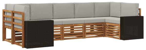 VidaXL Szegmentált kanapé szett 7 pcs Természetes és Világosszürke