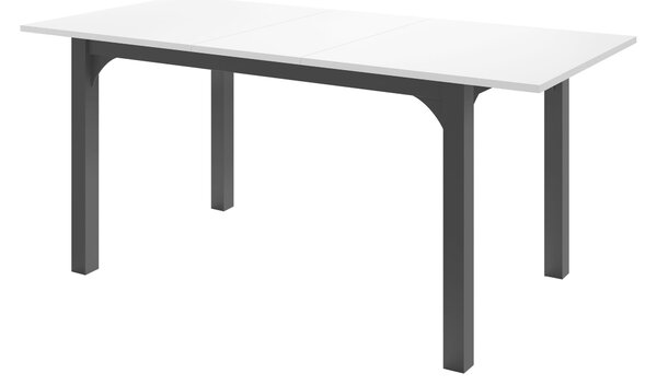 Asztal Oswego 136, 76x80cm, Fekete, Fehér márvány