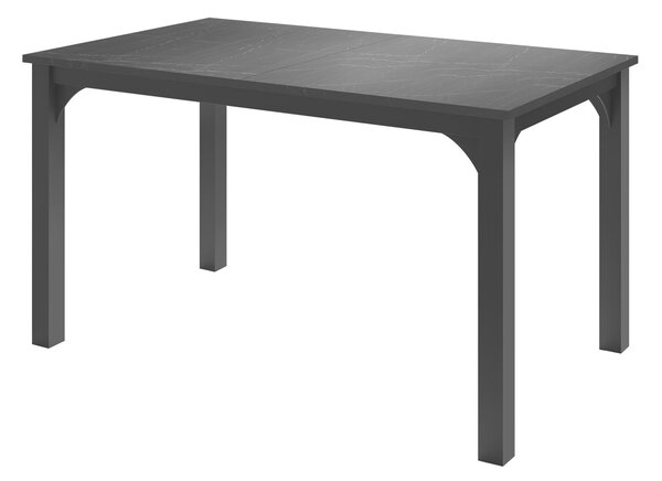 Asztal Oswego 136, 76x80cm, Fekete márvány, Fekete