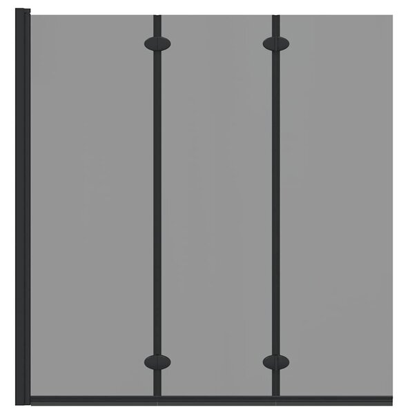 VidaXL Zuhanybeépítés Fekete 130 x 138 cm ESG üveg és alumínium