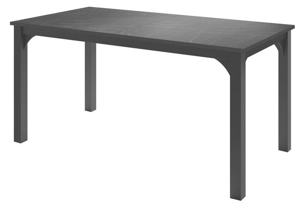 Asztal Oswego 137, 76x90cm, Fekete márvány, Fekete