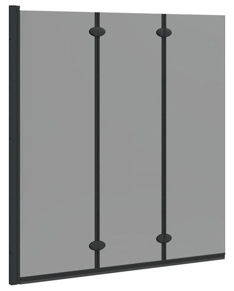 VidaXL Zuhanybeépítés Fekete 130 x 138 cm ESG üveg és alumínium