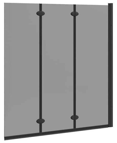 VidaXL Zuhanybeépítés Fekete 130 x 138 cm ESG üveg és alumínium