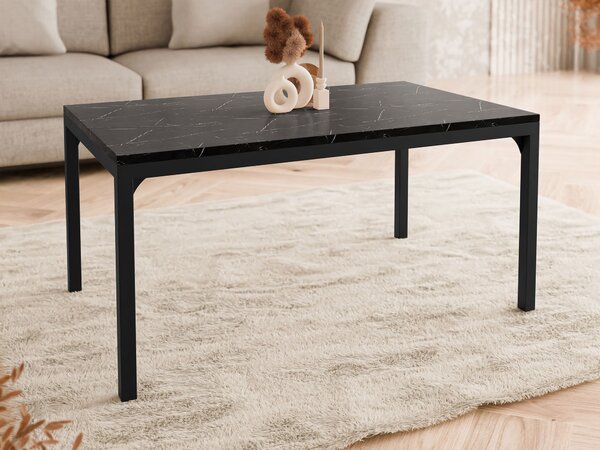Dohányzóasztal Oswego 138, Fém, 50x60cm, Fekete márvány, Fekete