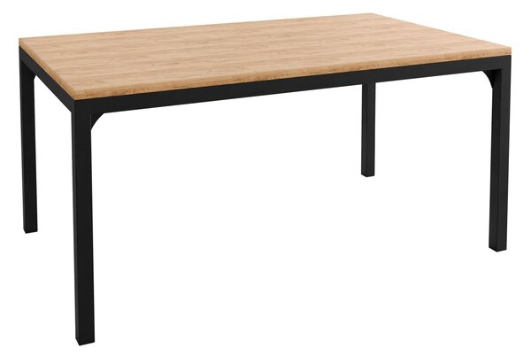 Dohányzóasztal Oswego 138, Fém, 50x60cm, Kézműves aranytölgy, Fekete