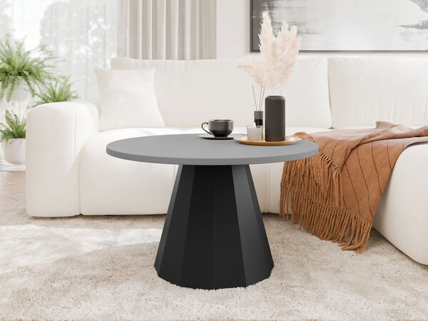 Dohányzóasztal Oswego 139, Fém, 45cm, Szürke, Fekete