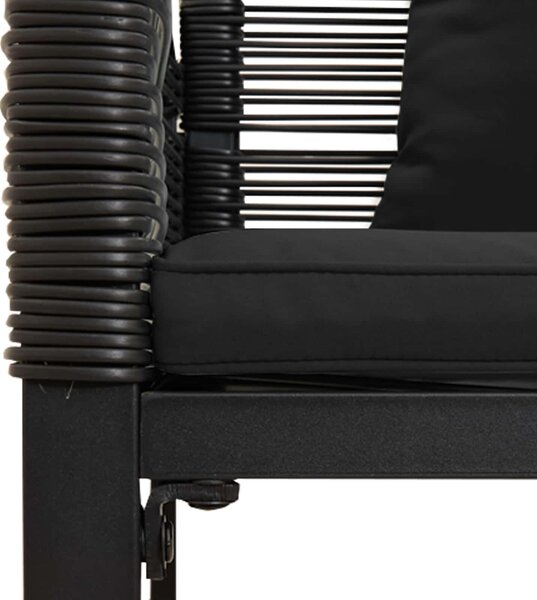 VidaXL Kerti pad párnával Fekete 117 x 54 x 74.5 cm polirattan