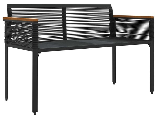VidaXL Kerti pad párnával Fekete 117 x 54 x 74.5 cm polirattan