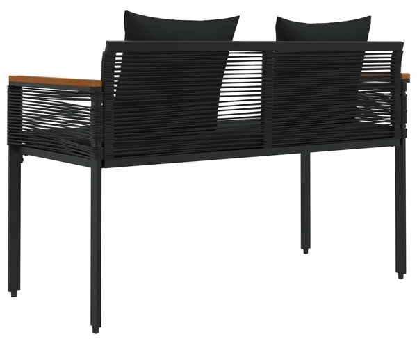 VidaXL Kerti pad párnával Fekete 117 x 54 x 74.5 cm polirattan