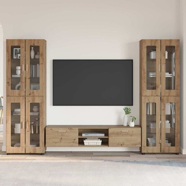 VidaXL TV szekrény garnitúra FLORIN 3 db Artisan tölgy Szerelt Fa