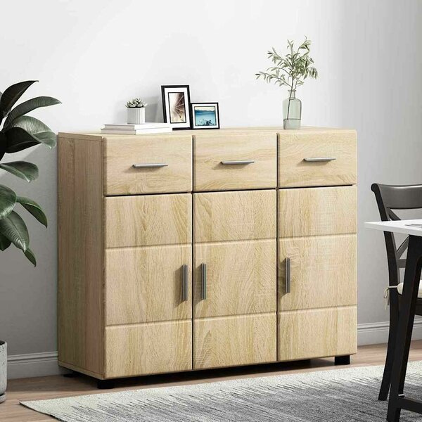 VidaXL Széf FLORIN 88,5 x 30,5 x 73 cm Sonoma tölgy Szerelt Fa