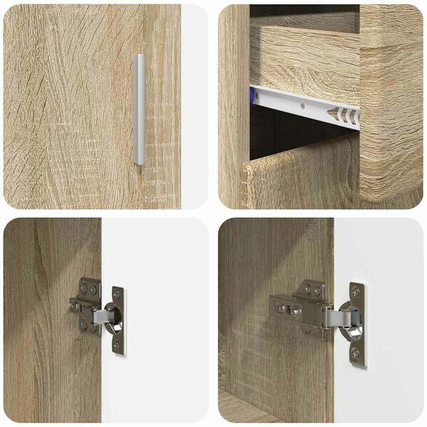 VidaXL Széf FLORIN 88,5 x 30,5 x 73 cm Sonoma tölgy Szerelt Fa