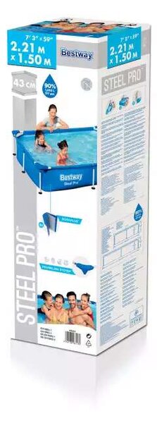 Bestway Steel Pro Fémvázas Medence - 221x150x43 cm