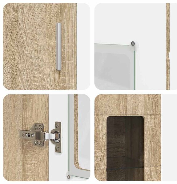 VidaXL Magasfiú FLORIN 60 x 35 x 182 cm Sonoma tölgy Szerelt Fa
