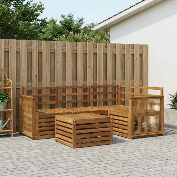 VidaXL Kültéri kanapé szett 5 pcs Természetes 59 x 59 x 37 cm