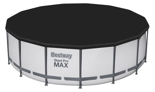 Bestway Steel Pro Max 457x122cm Fémvázas medence vízforgatóval, szűrőbetéttel, medence takaróval és létrával (CH56438) - szürke