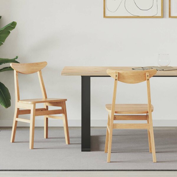 VidaXL Étkező Székek 2 pcs Természetes 42 x 47.5 x 81 cm Tömör Gumi Fa