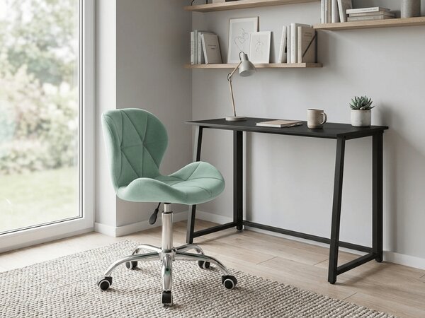 ZARIMO irodai szett asztal 80x40 cm, fekete + AVOLA VELVET szék, mentás