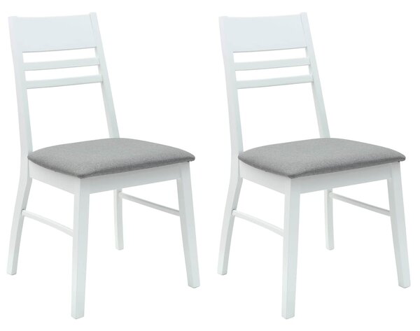 VidaXL Étkező Székek 2 pcs Fehér 43 x 54 x 89 cm Tömör Gumi Fa