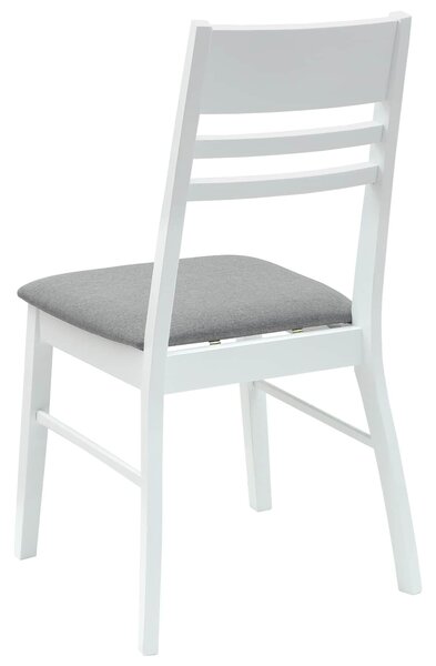 VidaXL Étkező Székek 2 pcs Fehér 43 x 54 x 89 cm Tömör Gumi Fa