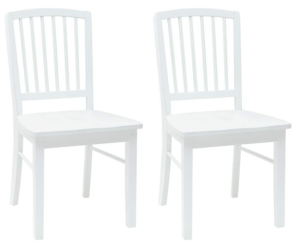 VidaXL Étkező Székek 2 pcs Fehér 50 x 52,5 x 91 cm Tömör Gumi Fa