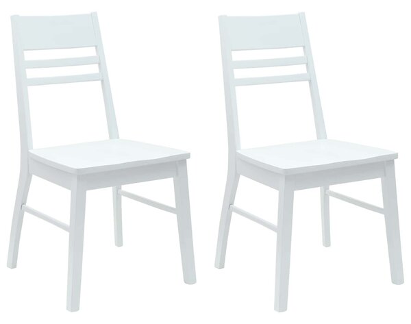 VidaXL Étkező Székek 2 pcs Fehér 43 x 54 x 89 cm Tömör Gumi Fa