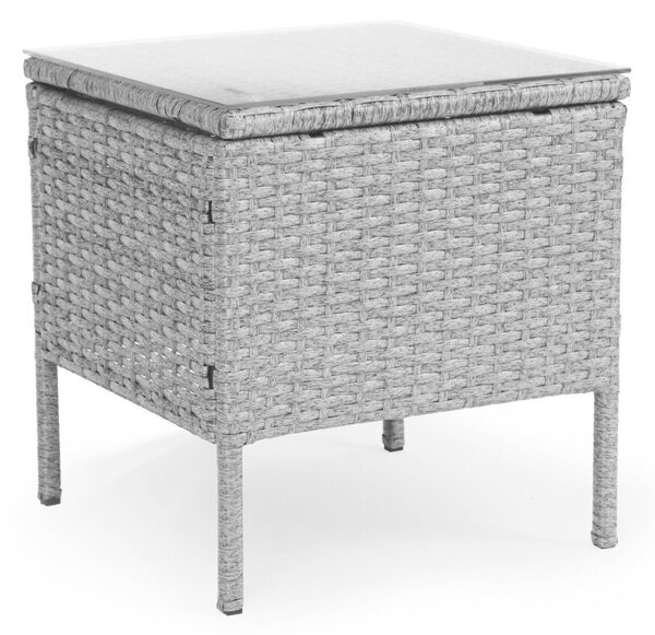 Rattan hatású kerti bútor szett – asztal és székek, szürke, MultiGarden