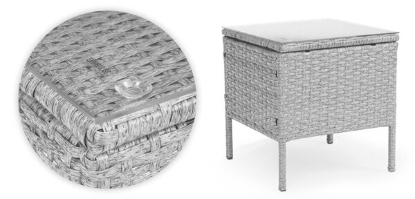 Rattan hatású kerti bútor szett – asztal és székek, szürke, MultiGarden