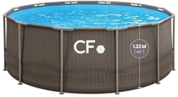 CF GROUP Frame Rattan, Fém szerkezetes medence, 3,66 × 1,22 m, kör alakú, 12800 l űrtartalom, Barna