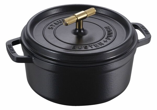 Staub La Cocotte Buster & Punch Önöttvas lábas Ø 24cm 3,8L - Fekete