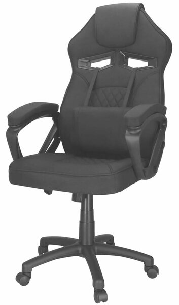 Ergonomikus irodai szék, állítható magasságú, hintamechanizmus, deréktámasz párna, 59x52x125 cm, max. 120 kg, fekete