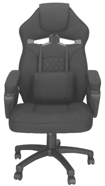 Ergonomikus irodai szék, állítható magasságú, hintamechanizmus, deréktámasz párna, 59x52x125 cm, max. 120 kg, fekete