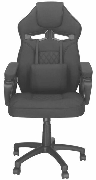 Ergonomikus irodai szék, állítható magasságú, hintamechanizmus, deréktámasz párna, 59x52x125 cm, max. 120 kg, fekete