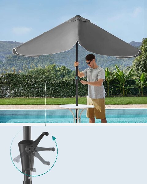 SONGMICS Napernyő - Terasz - 200x150cm - Szürke