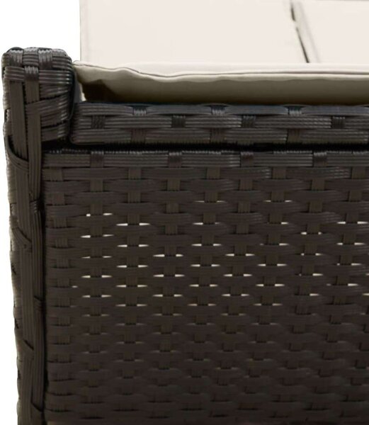 VidaXL Dupla Napozóágy - Fekete Polyrattan - 200cm