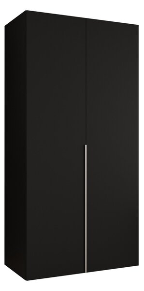 Gardróbszekrény Hartford 535, Laminált forgácslap, 202x100x52cm, Kasmír, Fekete