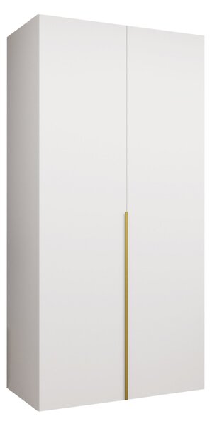 Gardróbszekrény Hartford 535, Laminált forgácslap, 202x100x52cm, Aranysárga, Fehér