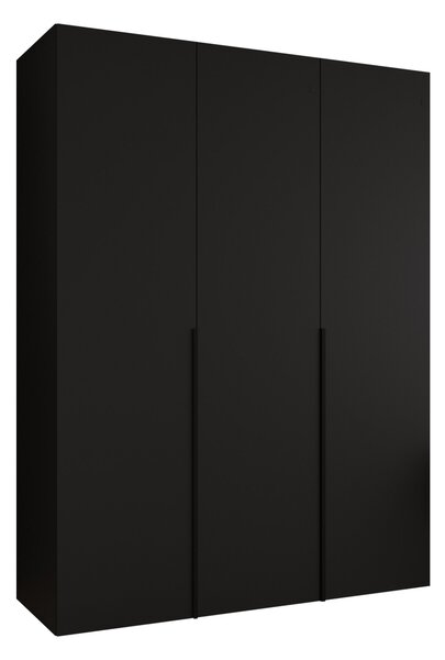 Gardróbszekrény Hartford 536, Laminált forgácslap, 202x150x52cm, Fekete