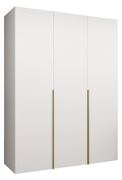 Gardróbszekrény Hartford 536, Laminált forgácslap, 202x150x52cm, Aranysárga, Fehér