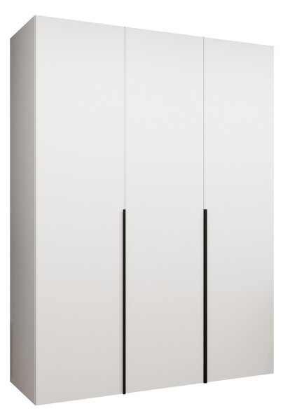 Gardróbszekrény Hartford 536, Laminált forgácslap, 202x150x52cm, Fekete, Fehér