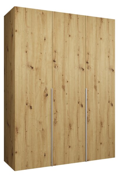 Gardróbszekrény Hartford 536, Laminált forgácslap, 202x150x52cm, Kasmír, Artisan tölgy