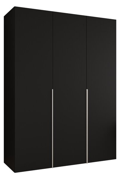 Gardróbszekrény Hartford 536, Laminált forgácslap, 202x150x52cm, Kasmír, Fekete
