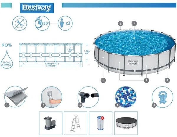 Bestway Steel Pro Max Medence - 549x122cm