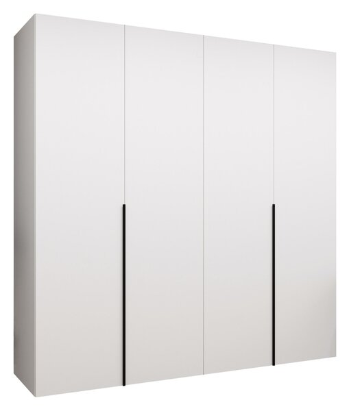 Gardróbszekrény Hartford 537, Laminált forgácslap, 202x200x52cm, Fekete, Fehér