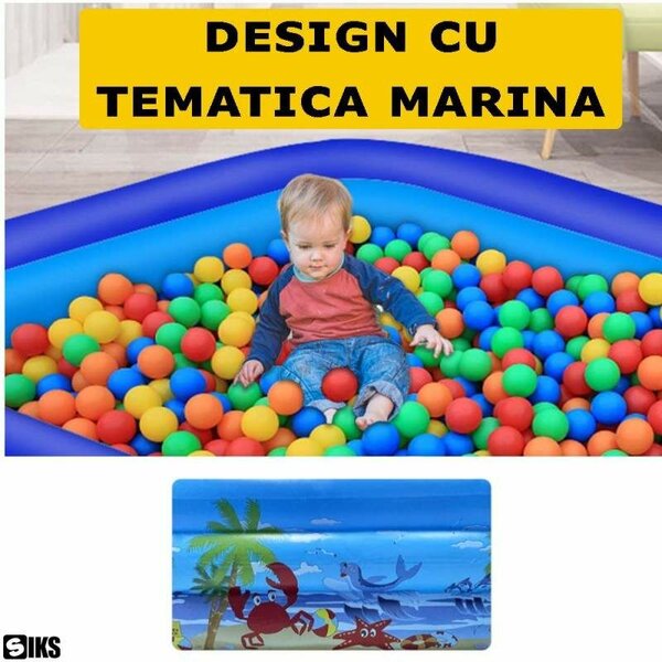 SIKS kültéri/kerti felfújható medence felnőtteknek vagy gyermekeknek, felfújható puha padlózattal, strandmodell, méretek 210 x 135 x 54 cm, 3 felfújható gyűrű, téglalap alakú, gyors telepítés