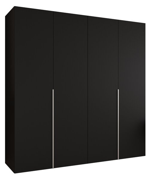 Gardróbszekrény Hartford 537, Laminált forgácslap, 202x200x52cm, Kasmír, Fekete